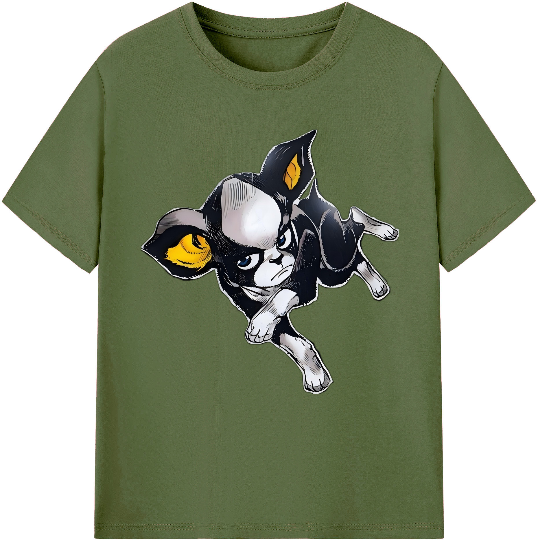 （画像用） ジョジョの奇妙な冒険 イギー JoJo's Bizarre Adventure Iggy 綿100％半袖Tシャツ（フロントプリント）